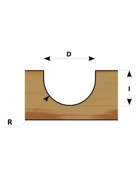 IGM Fachmann Round Nose Router Bit - R9,5 D19x12,7x52,7 S8 HW