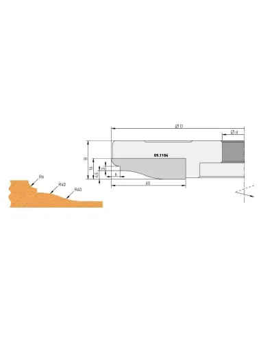 IGM Profile Knife A 60x16x2mm pro F632-182