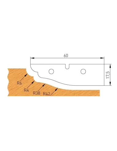 IGM Profile Knife B 60x17,5x2mm pro F632-182