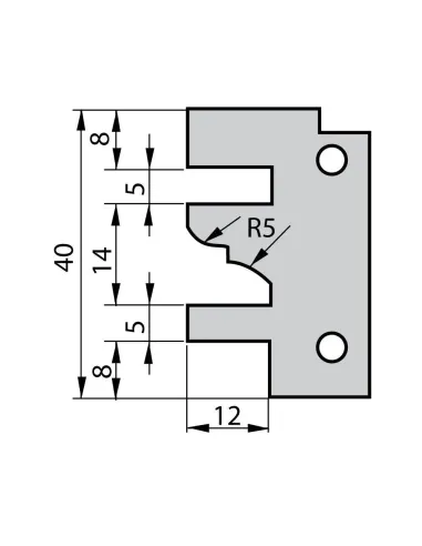 IGM Profile Knife for 641 - profile D, 40x26x2 mm