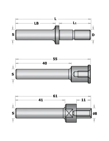 CMT C724 Slot Cutter Arbor fixing by nut without Bearing