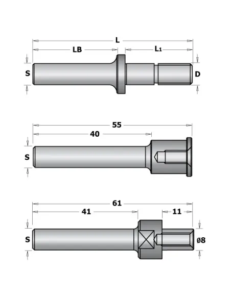 CMT C724 Slot Cutter Arbor fixing by srew without Bearing