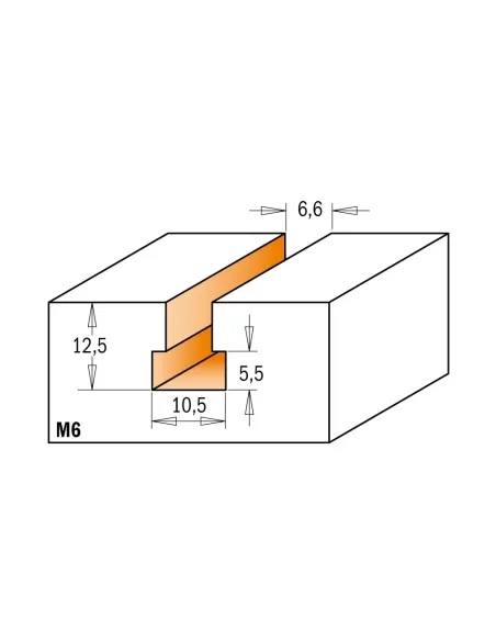 CMT C950 Keyhole Bit HW - D10,5x12,5 d6,6 L48 S8 Z1, M6