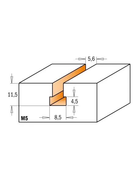 CMT C950 Keyhole Bit HW - D10,5x12,5 d6,6 L48 S8 Z1, M6