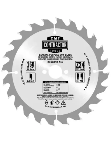 CMT Contractor Saw Blade for Wood