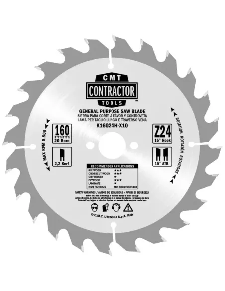 CMT Contractor Saw Blade for Wood