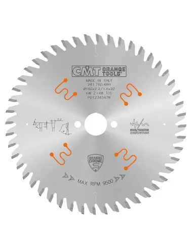 CMT CHROME Saw Blade for Laminated Board and Composites 