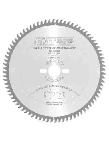 CMT Industrial C283 Saw Blade for Laminated Boards without Scorer