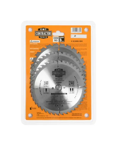 CMT Contractor Set of Saw Blades for Wood Cutting