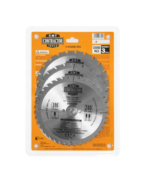 CMT Contractor Set of Saw Blades for Wood Cutting