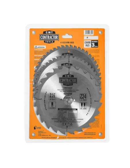 CMT Contractor Set of Saw Blades for Wood Cutting