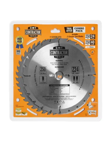 CMT Contractor Set of Saw Blades for Wood Cutting