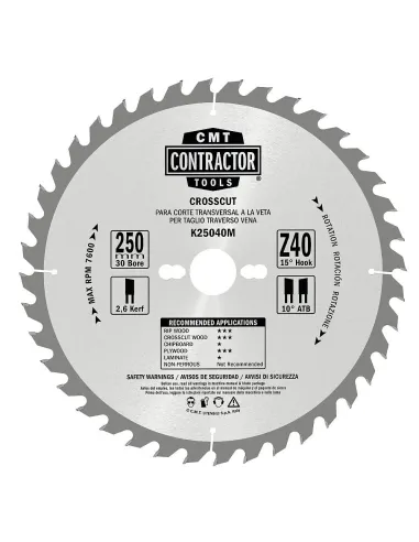 CMT Contractor Set of Saw Blades for Wood Cutting