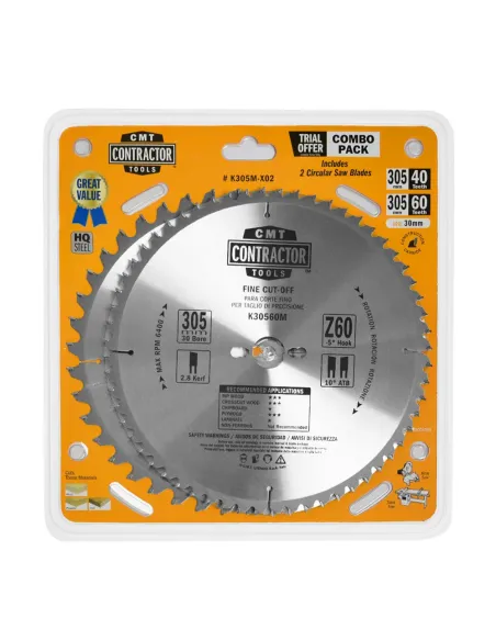 CMT Contractor Set of Saw Blades for Wood Cutting