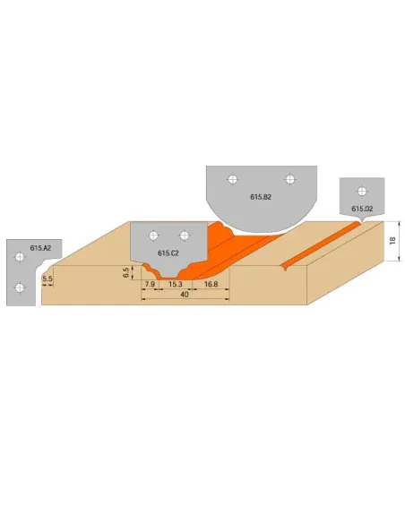 4pc Door Set C615, CNC S20 mm