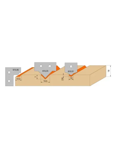 4pc Door Set C615, CNC S20 mm