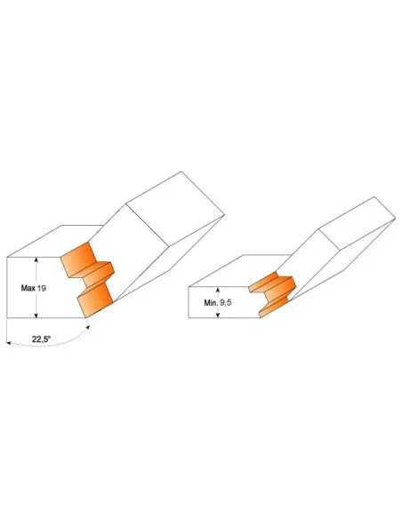 Lock Mitre set 22,50-45° - D37,3x22,2 22,5° S8 CMT