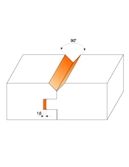 V-Joint Tongue and Groove Set - D44,4 t19-22,2 S12 mm