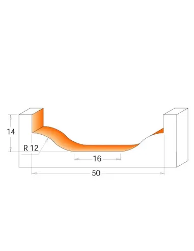 Raised Panel Bit - D50 d216 I14 R12 S12