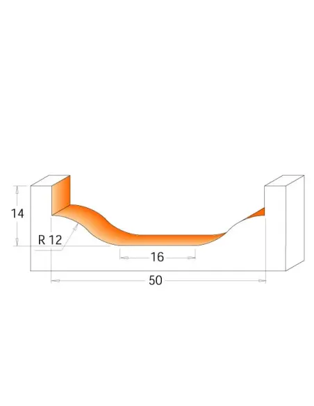 Raised Panel Bit - D50 d216 I14 R12 S12