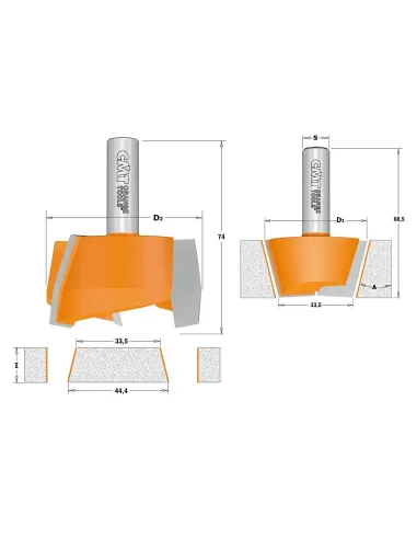 Repair Set for CORIAN, 2pcs, S12 mm,D47,5mm