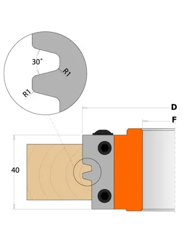 CMT Knife for C694009 - Pair of Knives 40x18x2 mm