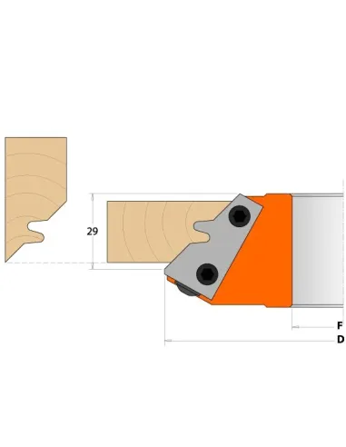 CMT Knife for C694011 - Pair of Knives 43x23x2 mm