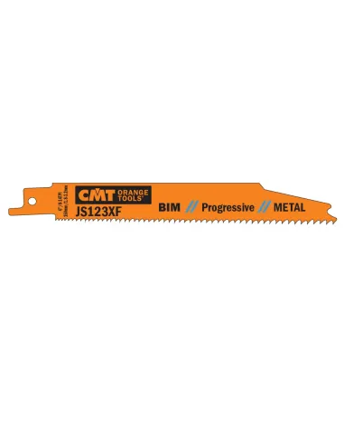 CMT Sabre Saw Blade BIM Progressive Metal 123 XF - L150, I130, TPI8-14 (set 5pcs)