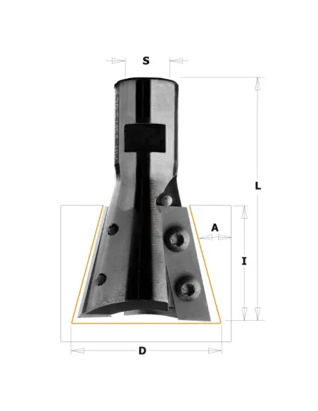 CMT Dovetail Bit for Roof Frames - 15° D39,5x31,5 SM12x1 HW