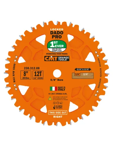 CMT Grooving Saw Blade Set DADO PRO - D203x6,2-20 d15,87 Z12 HW