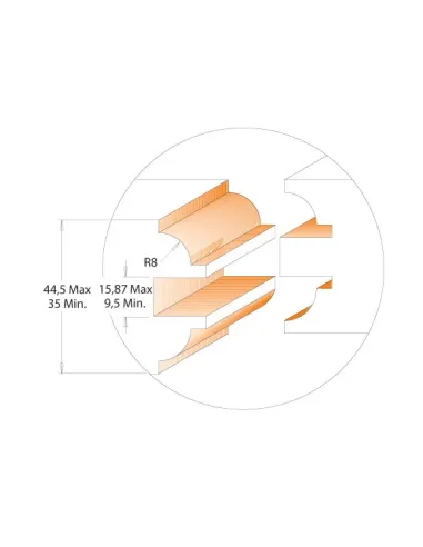 Router Bit Set for door 2pcs, S12 mm