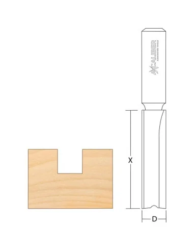 Axcaliber Twin Flute Small Diameter Straight Cutters - 1/2"(12.7mm) 🪚 Premium Woodworking Equipment | JetTools.bg