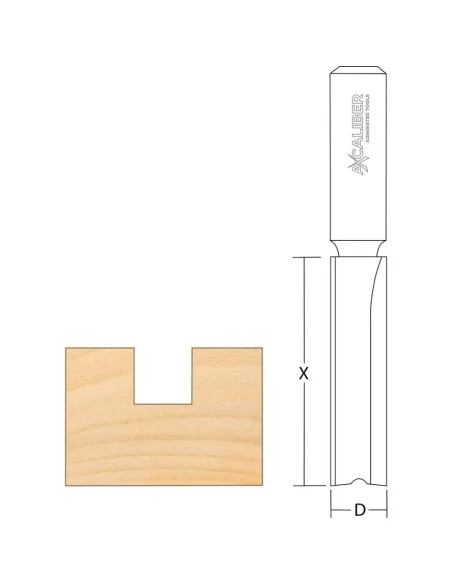 Axcaliber Twin Flute Small Diameter Straight Cutters - 1/2"(12.7mm) 🪚 Premium Woodworking Equipment | JetTools.bg