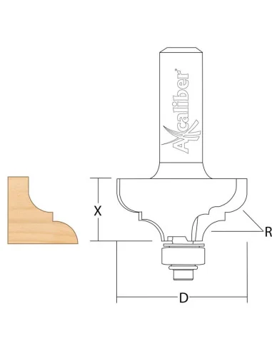 Axcaliber Bearing Guided Classic Ogee Cutter 🪚 Premium Woodworking Equipment | JetTools.bg