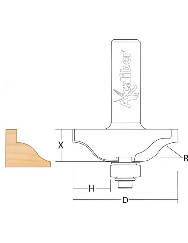 Axcaliber Bearing Guided Ogee Cutter 🪚 Премиум оборудване за дървообработка | JetTools.bg