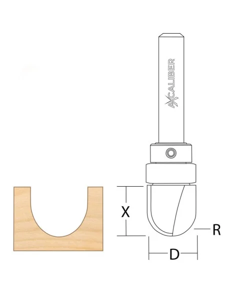 Axcaliber Bearing Guided Round Nose Cutter 🪚 Premium Woodworking Equipment | JetTools.bg