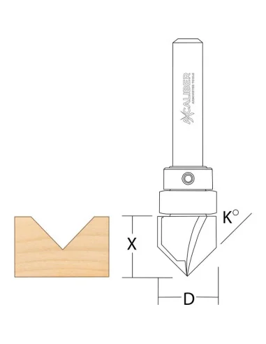 Axcaliber Bearing Guided Vee Groove Cutter 🪚 Premium Woodworking Equipment | JetTools.bg