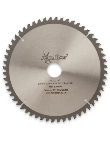 Axcaliber Contract TCT Saw Blade Neg Rake - 215mm x 2.2mm x 30mm 56T 🪚 Premium Woodworking Equipment | JetTools.bg