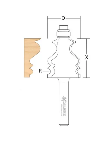 Axcaliber Edge Moulding Router Cutter 5 - 6038 - 