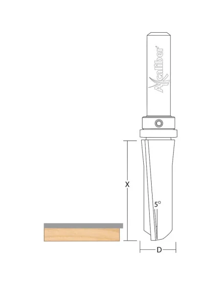 Axcaliber Flush Trim Cutter with Down Shear - Top Bearing 🪚 Premium Woodworking Equipment | JetTools.bg