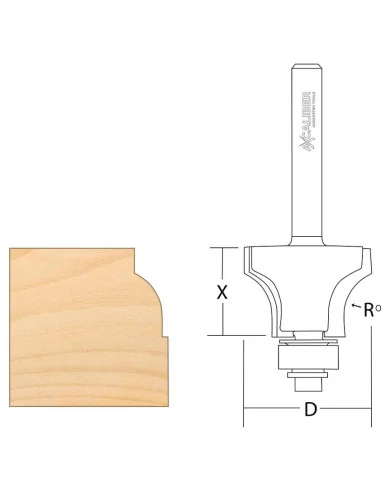 Axcaliber Sash Bar Ovolo Router Cutter (Bearing Guided) 🪚 Premium Woodworking Equipment | JetTools.bg