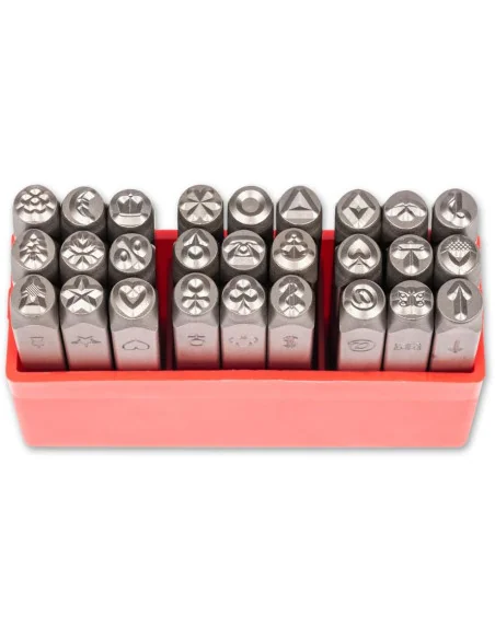 Axminster Woodturning 27-Piece Patterned Steel Stamp Set - 6mm 🪚 Premium Woodworking Equipment | JetTools.bg