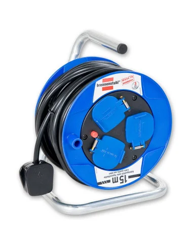 Brennenstuhl 3-Way Socket Compact Cable Reel 15m 🪚 Премиум оборудване за дървообработка | JetTools.bg