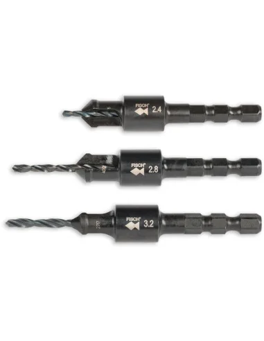 Fisch Hex Drive Drill & Countersink Set (3) 🪚 Премиум оборудване за дървообработка | JetTools.bg