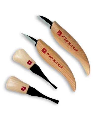 Flexcut KN600 4 Piece Beginner's Palm and Knife Set 🪚 Premium Woodworking Equipment | JetTools.bg