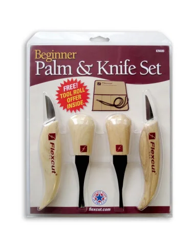 Flexcut KN600 4 Piece Beginner's Palm and Knife Set 🪚 Premium Woodworking Equipment | JetTools.bg