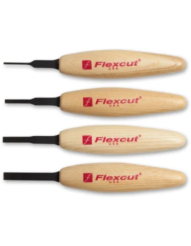 Flexcut MT100 4 Piece Micro Tool Chisel Set 🪚 Premium Woodworking Equipment | JetTools.bg