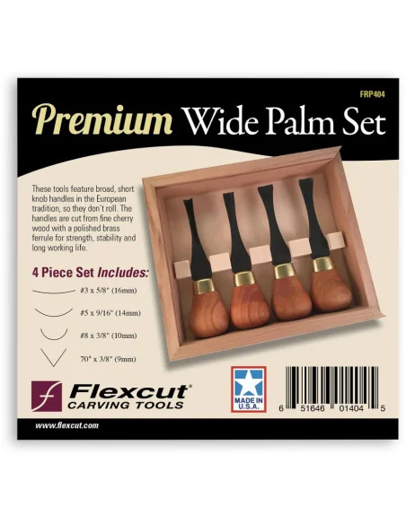 Flexcut FRP404 4 Piece Premium Wide Palm Set 🪚 Premium Woodworking Equipment | JetTools.bg