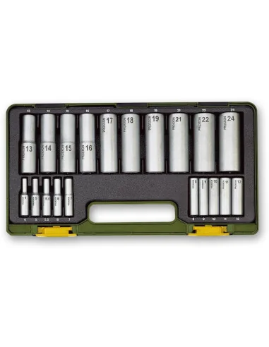 Proxxon 20 Piece Deep Socket Set (14" & 12") 🪚 Премиум оборудване за дървообработка | JetTools.bg