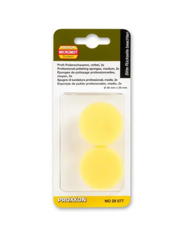 Proxxon Medium Yellow Polishing Sponges (2 pieces) 🪚 Премиум оборудване за дървообработка | JetTools.bg